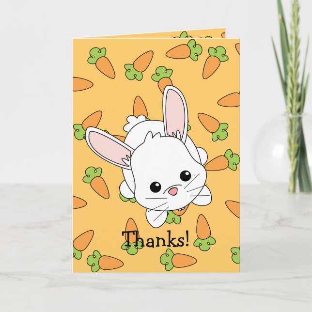 Cute Lil' Bunny - Customized Thank You Card (Front)