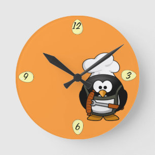 Cute lil Chef Penguin - Clock