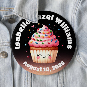 Cute L'il Cupcake Candy Sprinkles Baby Shower 6 Inch Round Button