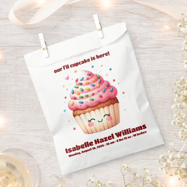 Cute L'il Cupcake Candy Sprinkles Baby Shower Favour Bag (Clipped)