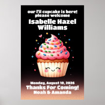 Cute L'il Cupcake Sprinkles Baby Shower Welcome