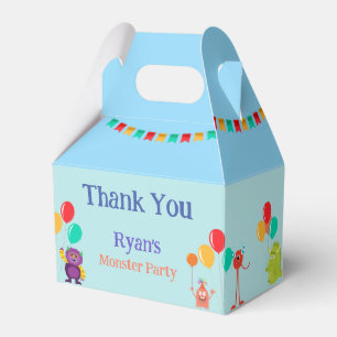 Cute lil monster cartoon fun birthday party favour favor box