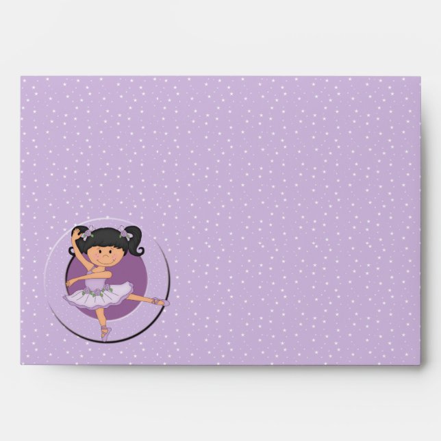 Cute Lilac Ballerina 1 Envelopes (Front)