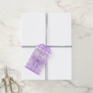 Cute Lilac Bunny Rabbit Thank You Baby Shower Gift Tags