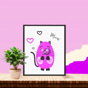 Cute lilac cat canvas print