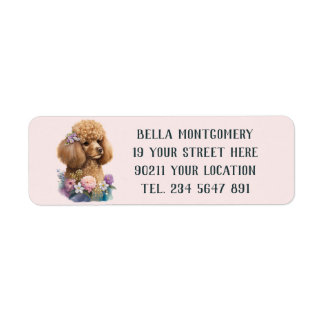 Cute Lilac Floral Poodle design Chien Purple Girl