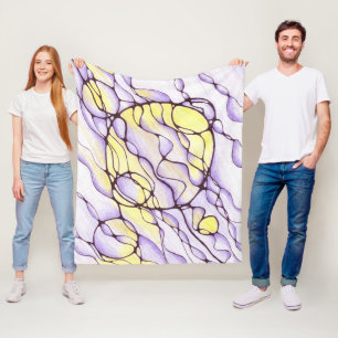 Cute lilac neurographics for a positive mood   fleece blanket