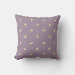 Cute Lily-of-the-Valley Posies on Mauve Throw Pillow