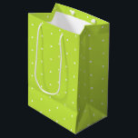 Cute lime green and white tiny polka dots pattern medium gift bag<br><div class="desc">Cute lime green and white tiny polka dots pattern modern Gift Bag. 
White polka dots on lime green background.</div>