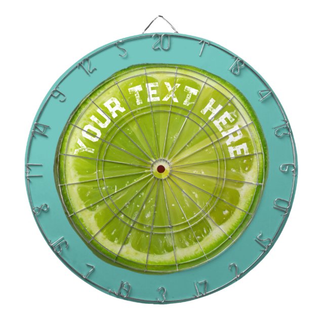 Cute Lime Green Lemon Fruit Dartboard (Front)