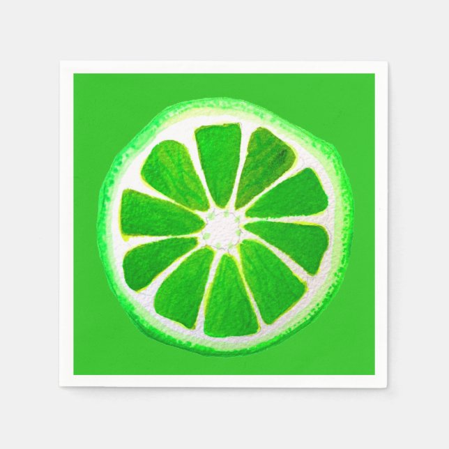 Cute lime illustration fruit art napkin (Front)
