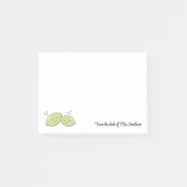 Cute Limes Fruit From the Desk of Post-it Notes (Front)
