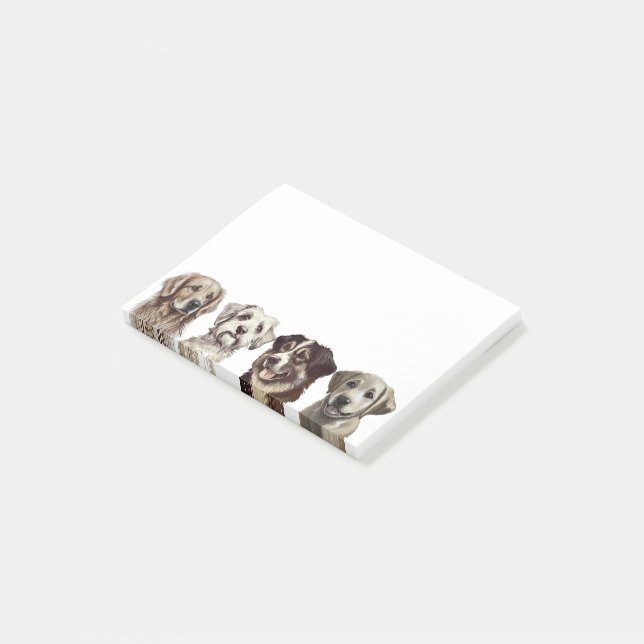 Cute Line of Dogs  Post-it Notes (Angled)