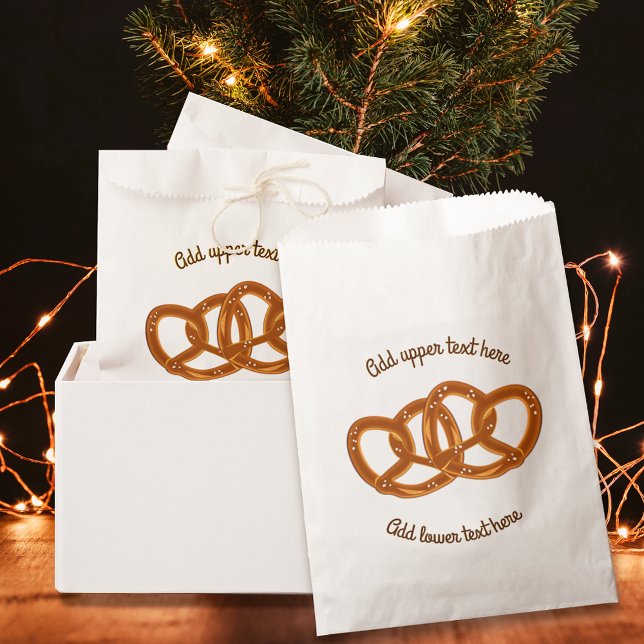 Cute Linked Pretzels - Bread Knots and fancy text Favour Bag (Creator Uploaded)