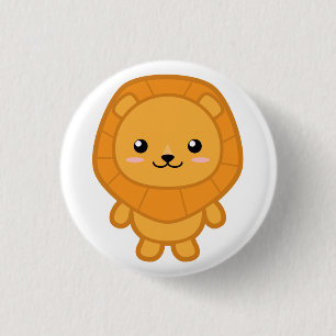 Cute Lion 1 Inch Round Button
