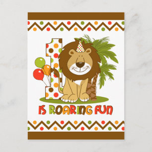Cute Lion 1er Anniversaire Carte postale Invitatio