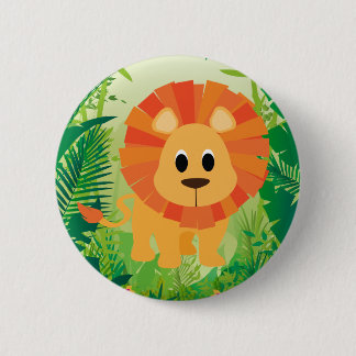Cute Lion 2 Inch Round Button