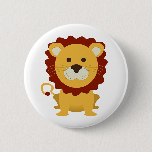 Cute Lion 2 Inch Round Button (Front)
