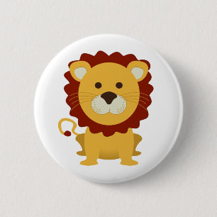 Cute Lion 2 Inch Round Button