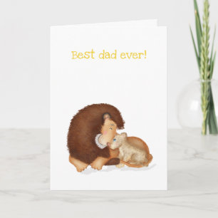 Cute lion and cub Father's Day card