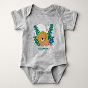 Cute Lion Animal Jungle Safari Zoo Personalize Baby Bodysuit