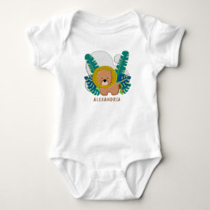Cute Lion Animal Jungle Safari Zoo Personalize  Baby Bodysuit