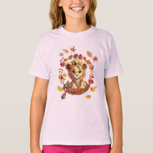 Cute Lion “Ausome Autumn” Design – Fall Autism T-Shirt