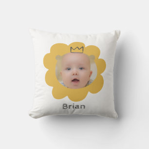 Cute Lion Baby Picture Throw Pillow