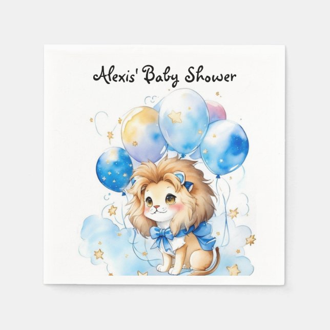 Cute Lion Baby Shower Napkin (Front)