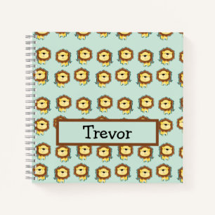 Cute lion blue pattern notebook