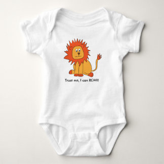 Cute Lion can ROAR Orange Illustration Baby Bodysuit