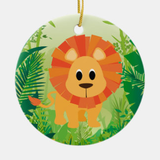 Cute Lion Ceramic Ornament