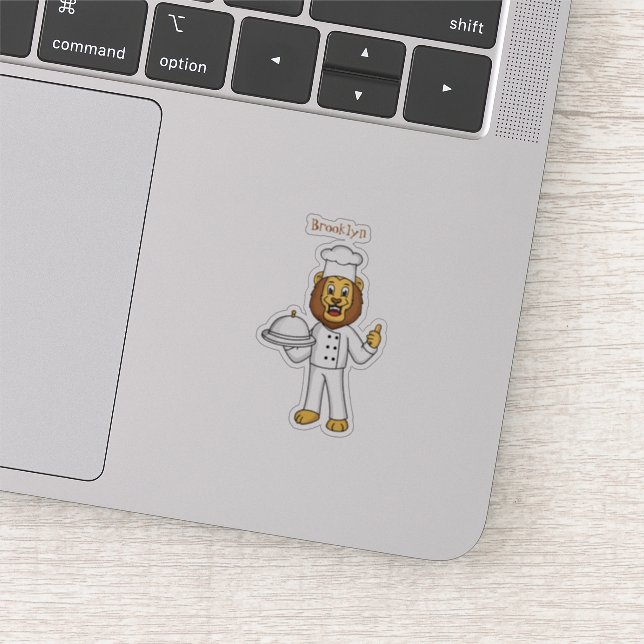 Cute lion chef cartoon illustration (Detail)