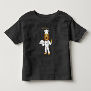 Cute lion chef cartoon illustration  toddler t-shirt