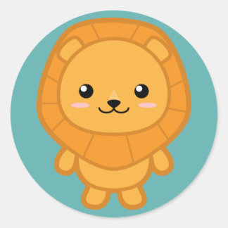 Cute Lion Classic Round Sticker
