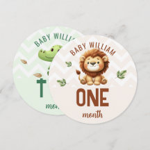 Cute Lion Crocodile 1-2 Months Baby Milestone Sign
