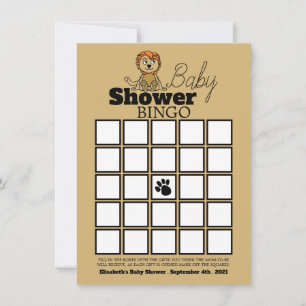 Cute Lion Cub, Baby Shower Bingo