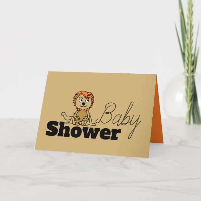 Cute Lion Cub, Baby Shower Invitation (Front)
