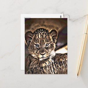 Cute lion cub postcard