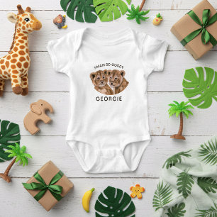 Cute Lion Cub Twins Custom Baby Boy Bodysuit