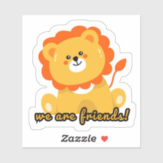 Cute Lion Die Cut Sticker