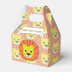 Cute Lion Face All Over Print Pattern Favor Box