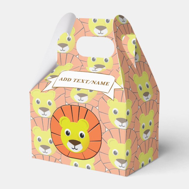 Cute Lion Face All Over Print Pattern Favor Box (Front Side)