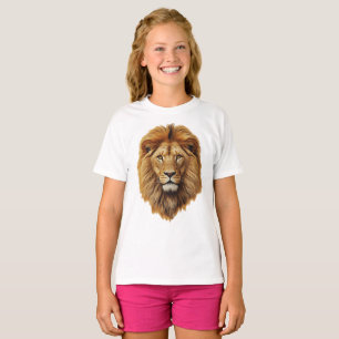 Cute Lion Face Kids Short Sleeve T-Shirt – Fun Tee