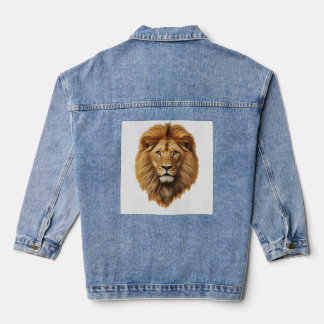 Cute Lion Face Kids Short Sleeve T-Shirt – Fun Tee Denim Jacket