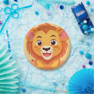 Cute lion Face safari Wild jungle Birthday Party  Paper Plate