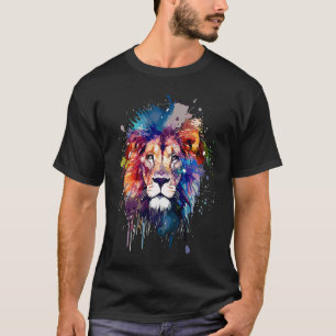 Cute Lion for wild animal rainbow coloured 3 T-Shirt