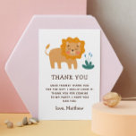 Cute lion. Funny animal zoo safari kids birthday Thank You Card<br><div class="desc">Cute funny lion Thank you Card for baby or kids birthday party in zoo or safari theme.</div>