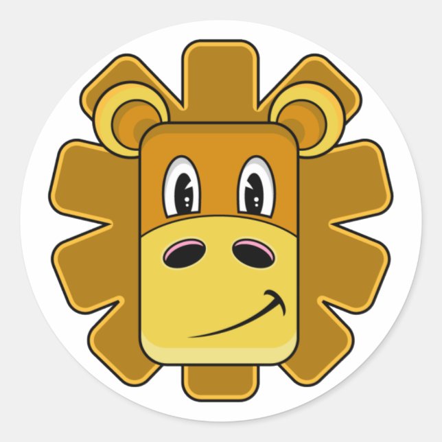 Cute Lion Head Sticker Sheet (Front)