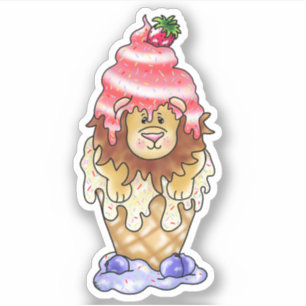 Cute Lion Ice cream Dessert